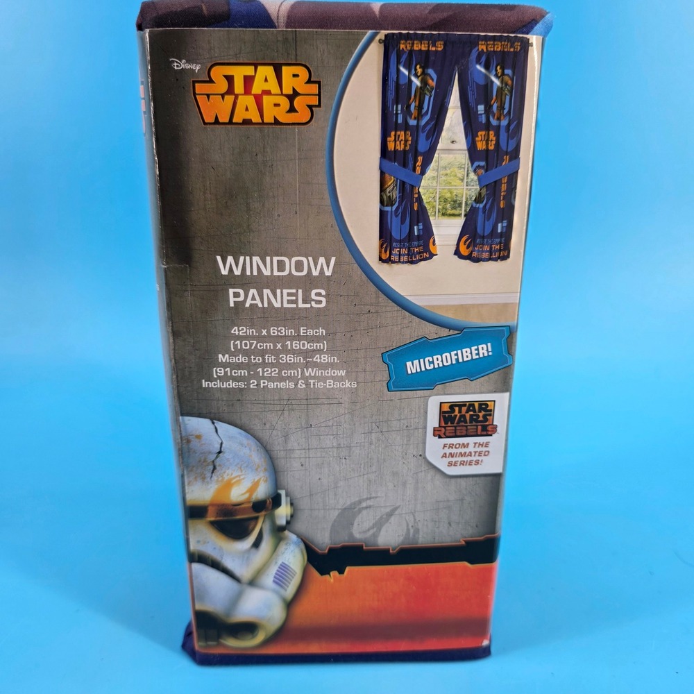 Disney Star Wars Rebels Window Panels Microfiber Drapes 42x63 2 Panels Tie-Backs